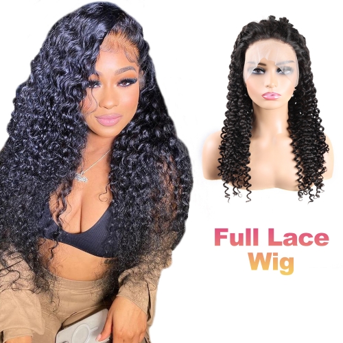 XS Hair Virgin Hair Brazilian Unprocessed Full Lace  Human Wig Deep Wave   