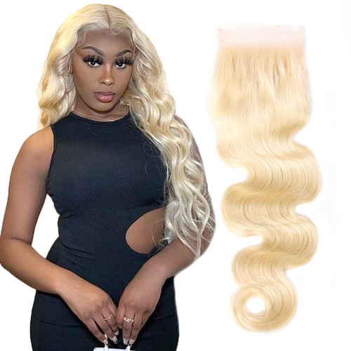 XS Hair 613 Cuticle Aligned Virgin Transparent 4x4 Lace Closure Body Wave