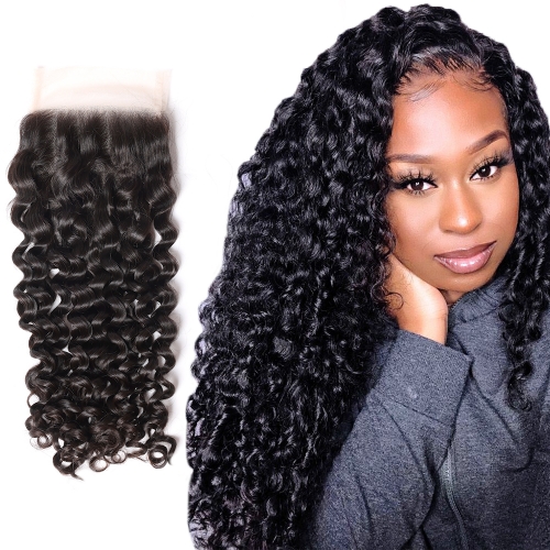 XS Hair  Virgin Transparent 5x5 Lace Closure Italian Curly