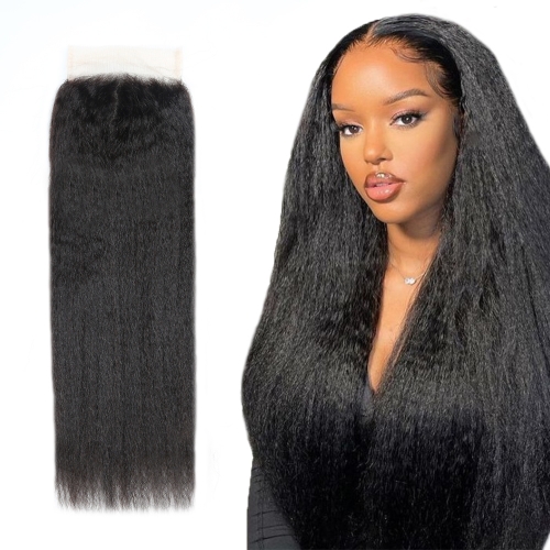 XS Hair  Virgin Transparent 5x5 Lace Closure Kinky Straight