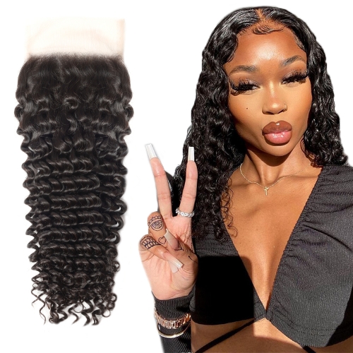 XS Hair  Virgin Transparent 5x5 Lace Closure Deep Wave