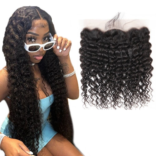 XS Hair Raw Virgin Hair 13*4 Transparent Lace Frontal Deep Wave