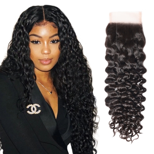 XS Hair Virgin HD 4x4 Lace Closure Italian Curly with Cuticle Aligned