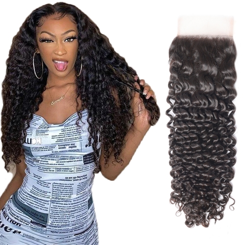 XS Hair Virgin HD 4x4 Lace Closure Deep Wave with Cuticle Aligned