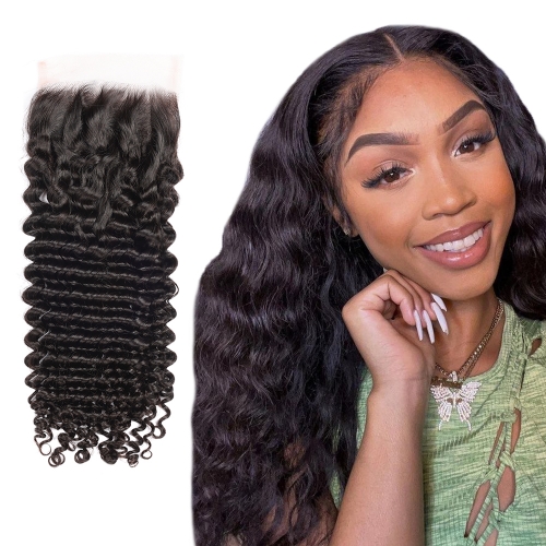 XS Hair  Virgin HD 5x5 Lace Closure Deep Wave