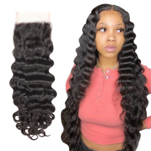 XS Hair Virgin HD 4x4 Lace Closure Loose Wave with Cuticle Aligned