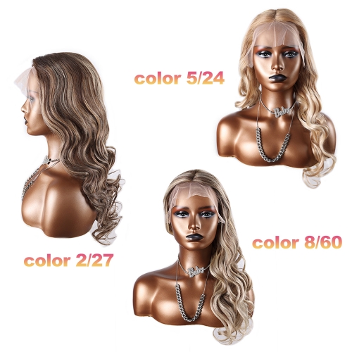 XS Hair 13*6 Transparent Lace Frontal Color Wigs Loose Wave